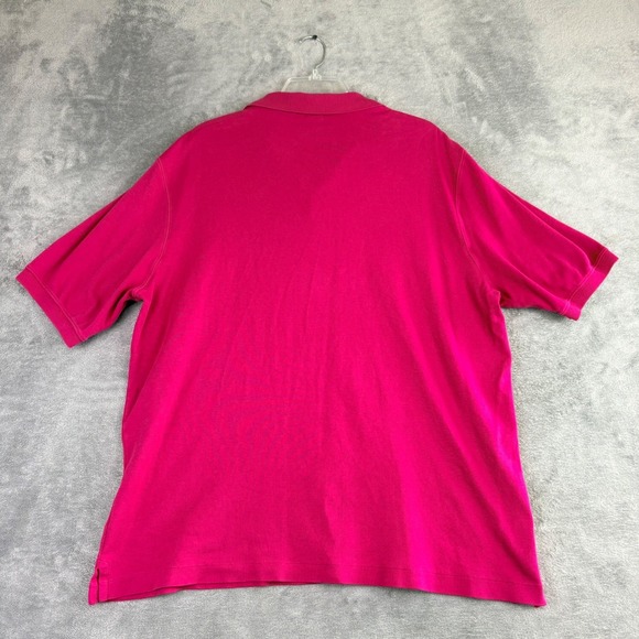Lands End Mens XL Pink Polo Shirt Short Sleeve Collared Preppy Minimalist Casual - Picture 3 of 10